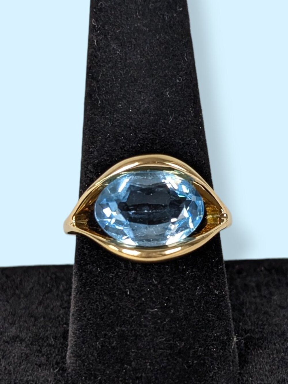 Vintage Joseph Esposito 14KTGE Blue Stone Ring